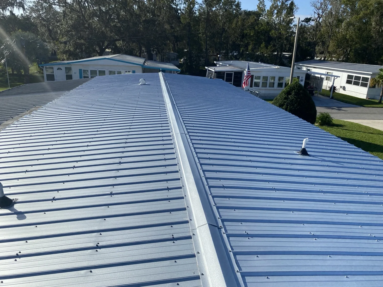 Metal roof installation project